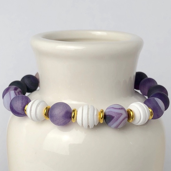 Agate & Gemstone Beaded Bracelets - Picture 4 of 4